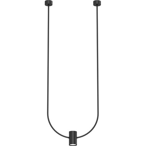 Suspension arc minimaliste noire 46 cm spot GU10 Shilo (1/3)