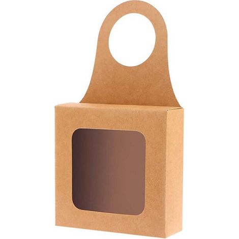 Scatole in carta kraft per bottiglie di vino, scatole regalo quadrate in cartone per compleanni e matrimoni (20 pezzi) (1/4)