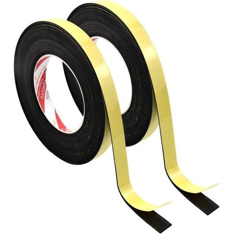 2 rouleaux de joint d'étanchéité adhésif pour fenêtres, joint d'étanchéité en mousse, joint d'étanchéité pour portes et fenêtres à forte adhérence (1/4)