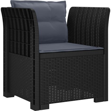 Maison Exclusive - Poltrona a 1 Posto con Cuscini Aspetto Rattan PP Antracite (1/5)