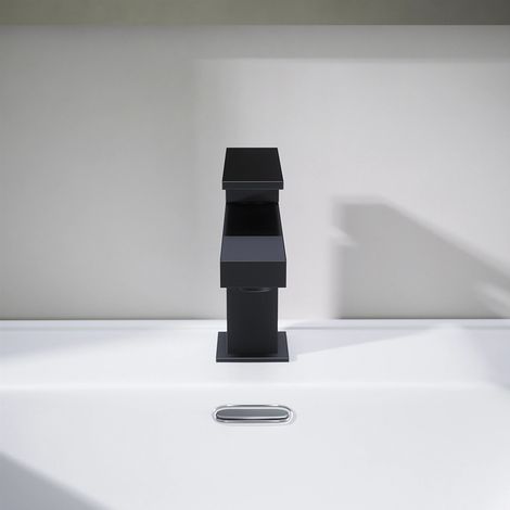 Miscelatore Lavabo senza Scarico in Ottone Nero Opaco Mod. Hedy (1/4)