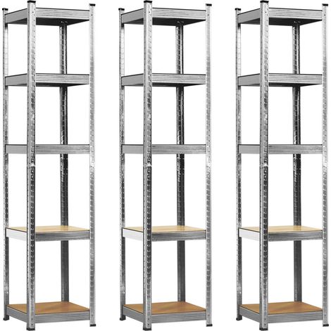 3er-Pack modulare Regalsysteme mit je 5 verstellbaren Einlegeböden, 180 x 40 x 40 cm, 175 kg, 7house