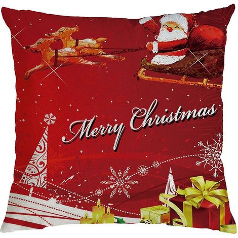 Funda de almohada de lino para sofá, decoración navideña de moda para el hogar. (1/2)