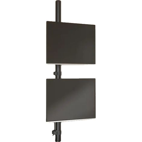 Soporte de escritorio para dos monitores, compatible con VESA 75/100 mm, ajuste de movimiento completo, color verde militar. (1/2)