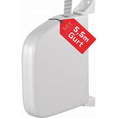 Enrouleur de sangle de volet roulant en saillie avec sangle de 5,5 m - Pliable - Robuste - Pour sangle de volet roulant - 14 mm - Pivotant à 180° - Mini enrouleur de sangle avec espacement des (1/5)