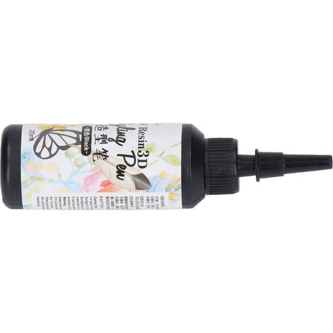 Stylo de modelage en résine UV 20 ml - Stylo de contourage 3D en résine UV à séchage rapide - Forme unique pour le traçage DIY - Noir (1/5)