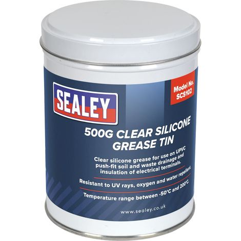 Sealey Clear Silicone Grease Tin 500g SCS102 (1/2)