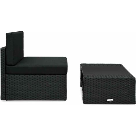 Salon de jardin 2 pcs Contemporain, Ensemble repas de jardin, Résine tressée Noir OIB9382E (1/5)