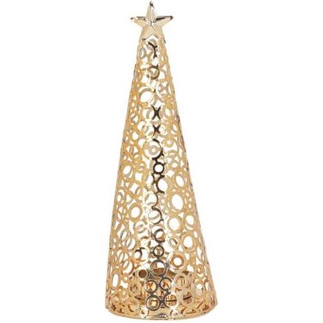 Bougeoir en alliage d'aluminium, chandelier d'arbre de nol exquis, décoration de la maison, or (1/5)