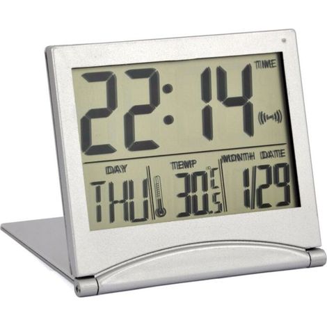 Horloge de bureau - PZCC - PZCC - Écran LCD - Alarme & Snooze - Affichage date et température (1/4)
