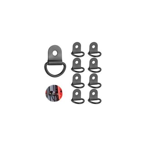 Lntyq Lot de 8 œillets d'arrimage en D - En fer - Pour remorque - Charge maximale : 30 kg par anneau - Pour remorque, camion (1/5)