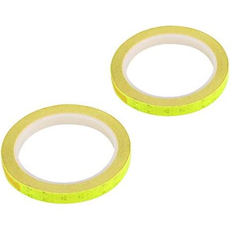 2 Rouleaux Autocollant Réfléchissant Micro Prismatic Sheeting Bande Réfléchissante Vélo Bande de Visibilité, Jaune (1/5)