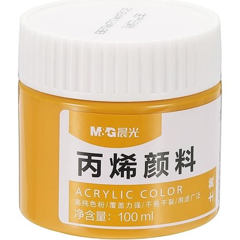 Peinture acrylique, finition mate, pigments riches, imperméable, fournitures de peinture pour tissu, toile, bois, cuir, pierre, tissu, ocre jaune, 100 ml (1/5)