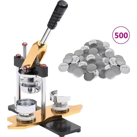 vidaXL Machine à badges avec 500 pièces de bouton à épingle 25 mm (1/5)