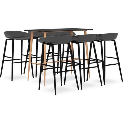 7-tlg. Bar-Set Schwarz und Grau