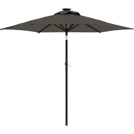Parasol de jardin avec mât en acier anthracite 225 x 225 x 212 cm - Ombrelle jardin terrasse balcon extérieur résistant (1/5)