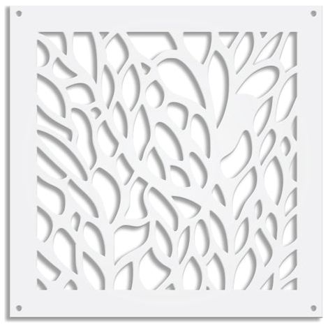 CODIUM - Panneau ajouré en PVC - Brise-soleil - Couleur : blanc - Dimension : 73x73 cm