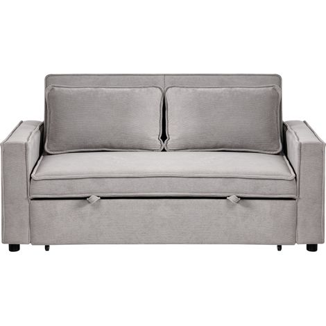 Sofá tapizado de tela de 2 plazas con función de cama para 2 personas gris Uttela (1/5)