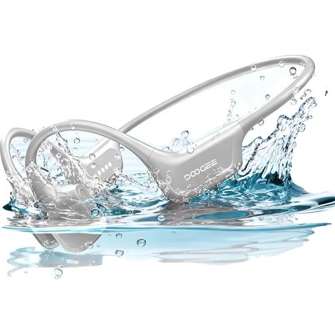Auriculares de conducción ósea, resistentes al agua, inalámbricos Bluetooth, grises. (1/2)