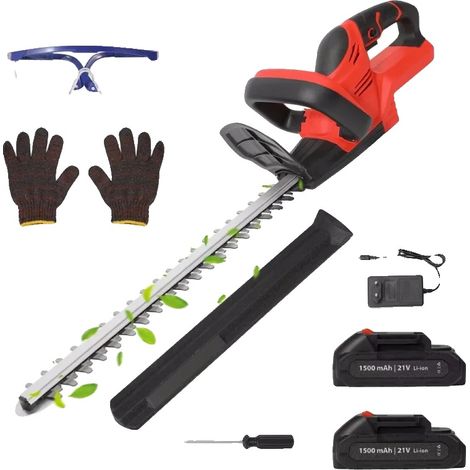 Tagliasiepi senza fili, lame a doppia azione, design leggero, con 2 batterie (1/2)