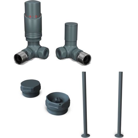 Talus Bold - Thermostatic Radiator Valve & Installation Kit - Anthracite Corner 15mm