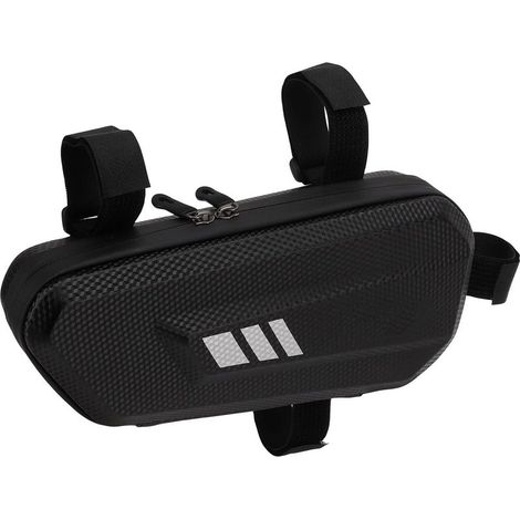 Sac de Selle de Moto, Sacoche de Moto à Coque Rigide, Sac Suspendu Latéral en Cuir PU pour Cadre de Support Gauche Noir (1/5)