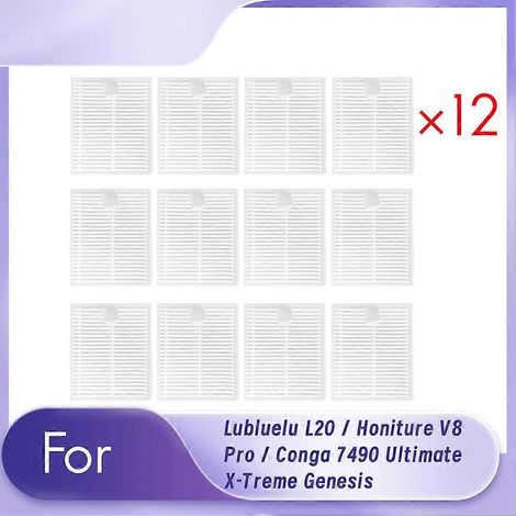 Filtre de 12Pcs Aspirateur filtre de Lubluelu L20 / Honiture V8 Pro / Conga 7490 Ultimate X – Treme Genesis Sweeping Robot Accessoires (1/5)