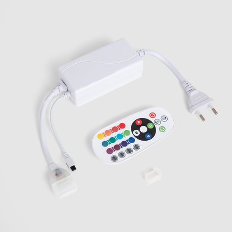 Controlador para Tira LED Neón Regulable 220V RGB SFLEX8 con Mando IR RGB