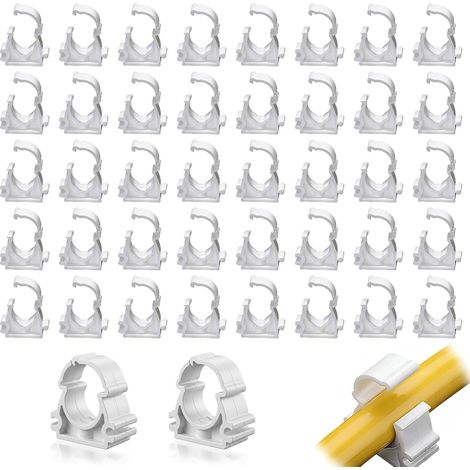 42 Pcs Collier Pour Tuyau, Collier Multicouche 16mm, Colliers De Serrage En Plastique, Supports De Tuyau, Clips De Tube Blancs, Pour Conduite D'eau, Tuyau De Gaz (1/5)