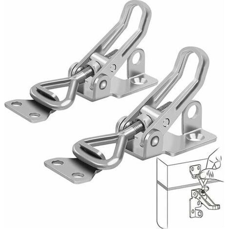 Metal hinge lock, locking lever, rustproof, sturdy fixing, closing clip for securing and closing suitcases, cabinets, FLITI doors (1/4)