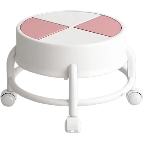 Tabouret roulant universel pour enfants, petit modèle, avec roulettes pivotantes à 360°, et système de rotation à plat. Convient également aux fauteuils roulants bas (rose)