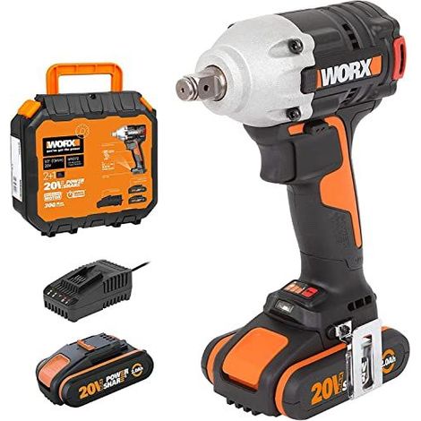 WORX - Clé à chocs sans fil Brushless 20V - 2Ah - 300Nm - WX272- 6,35 mm HEX (Livrée...