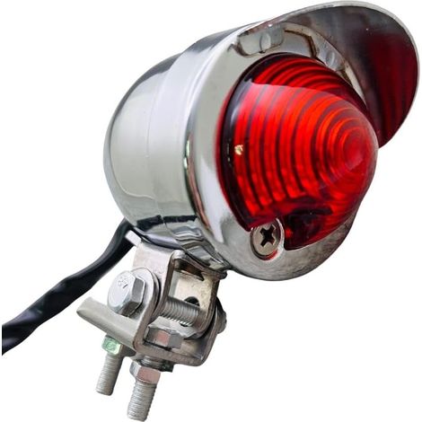 Universal Aluminum Retro Motorcycle Modified Tail Rear Lamp Chrome Scooter Visor Stop Warning Light Bulb For Shadow Magna Yamaha Harley (1/5)