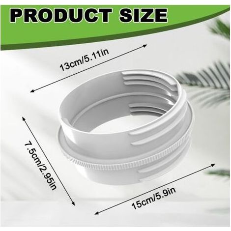 Tuyau Climatiseur Mobile Adaptateur Clim Fenetre, 130 mm intérieur/150 mm Extérieur, Raccord de Tu-yau d'échappement de Climatisation, Adaptateur de Tuy-au D'échappement pour Climatisation (1/5)