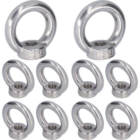 10 pièces outils de fixation en forme d'anneau en acier inoxydable pour écrou à œil de levage, pour machines forestières M5 (1/5)