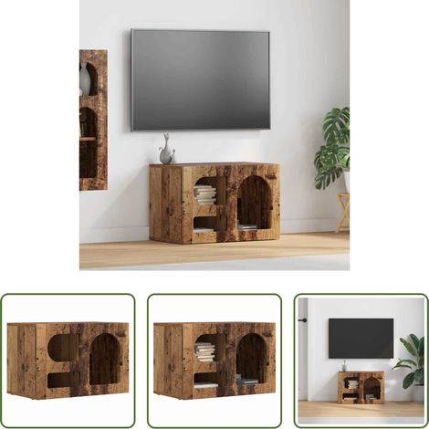 Meuble tv bois d'ingénierie - Meuble TV Bois ancien 60 x 35 x 40 cm Bois d'ingénierie (1/5)