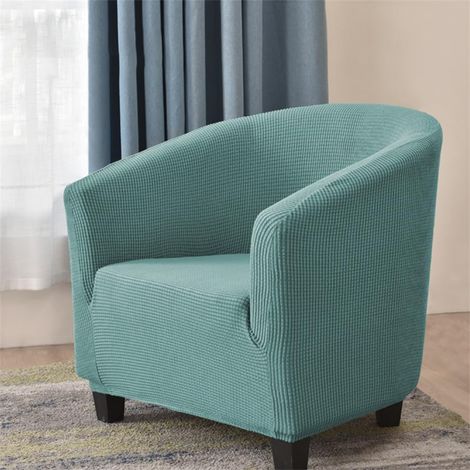 Extensible Housse de Fauteuil Chesterfield Jacquard Couleur Unie 1 Place Housse de Canapé Salon Club Facile à Installer et à Laver Couverture de Fauteuil(Vert Clair) (1/5)