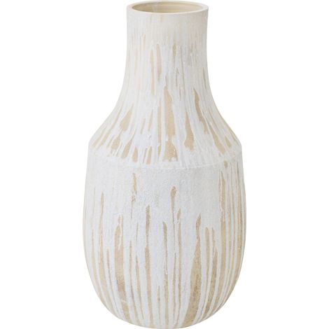 Vase en poterie blanc et beige clair large - blanc et beige clair (1/4)