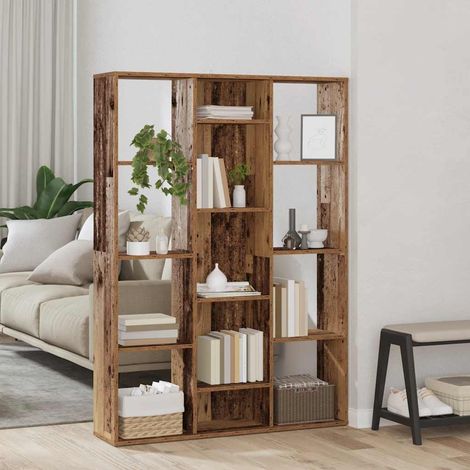 Raumteiler/Bücherregal Altholz-Optik 100x24x140cm Holzwerkstoff