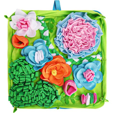 Tapis de fouille pour chiens – Jeu d'alimentation lente et puzzle interactif – Stimule l'instinct naturel de recherche de nourriture – 50 x 50 cm – Facile à nettoyer et durable (1/5)