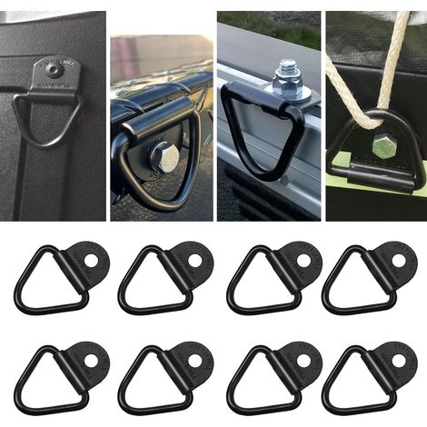 Ensemble de 8 boulons/ancrages en V en acier noir pour remorques, crochets polyvalents, adaptés aux remorques, camions et entrepôts. (1/5)