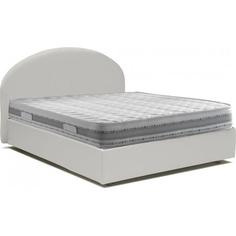 Talamo Italia Doppelbett Consolata, Containerbett mit Kunstlederbezug, 100% Made in Italy, Frontöffnung, inklusive Matratze 160x190 cm, Weiß