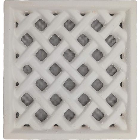 DMS – Grille d’aération carrée en argile engobée blanche – 25 x 24 cm – À sceller avec moustiquaire anti-nuisibles – Résistante aux intempéries (1/5)