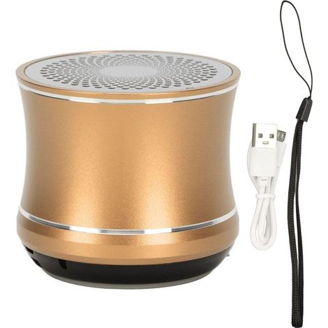 Or, mini haut-parleur Bluetooth étanche IP67, basses renforcées, micro intégré, portable pour douche, vélo, voiture (1/4)