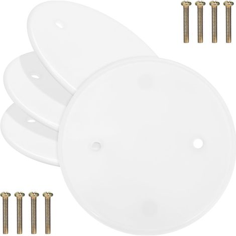 Plaques de Prises Murales Rondes en Plastique 11Cm, Lot de 4, Installation Facile pour Obturation de Trou Électrique et Finition Plafond Vis Incluses (1/5)