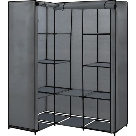 Maison Exclusive - Eckkleiderschrank Grau 130 x 87 x 169 cm