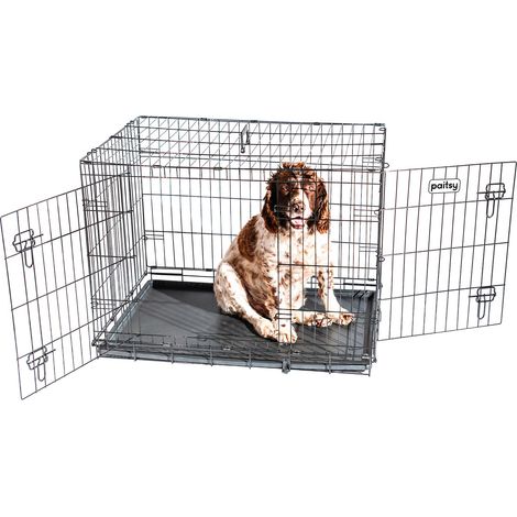 Jaula para perros FortressooL, transportadora para perros medianos, 90x60x67cm, plegable, 2 puertas, bandeja extraíble, uso interior, Paitsy (1/5)