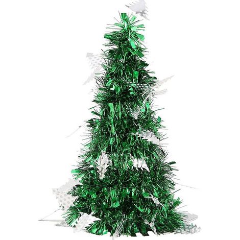Arbre De Noël Miniature - 27 Cm - Décoration De Bureau Et Intérieur - En PET - Vert Or Rouge Bleu - 1 Pièce (1/2)