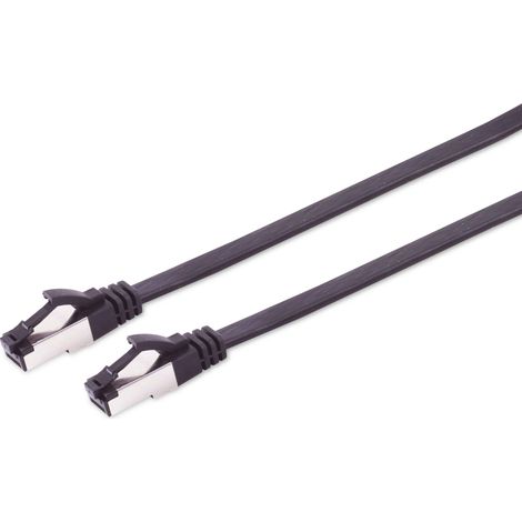 S-IMPULS CAT.8.1 Netzwerkkabel, flach, TPE, schwarz, 10,0 m