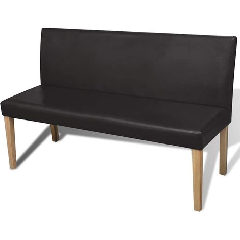 Maison Exclusive - Lavice 139,5 cm tmavě hnědá umělá kůže (1/5)